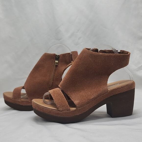 ANTELOPE I41 CUFF SANDALS TAUPE TAN SUEDE OPEN TOE BLOCK HEEL SIZE 41 NWOB - Picture 9 of 16